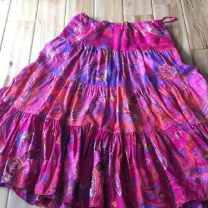 Lauren Ralph Lauren bold pink purple yellow skirt
